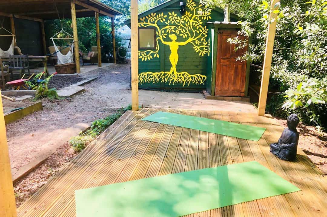 yoga deck yurt